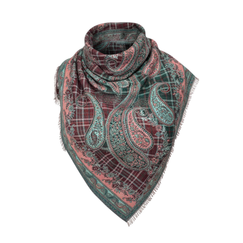 Plaid Paisley Winter Scarf